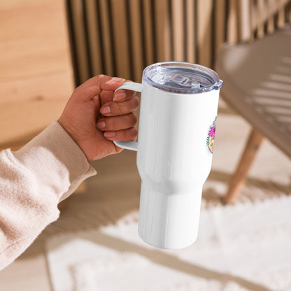 Inhale/Exhale Travel mug with a handle