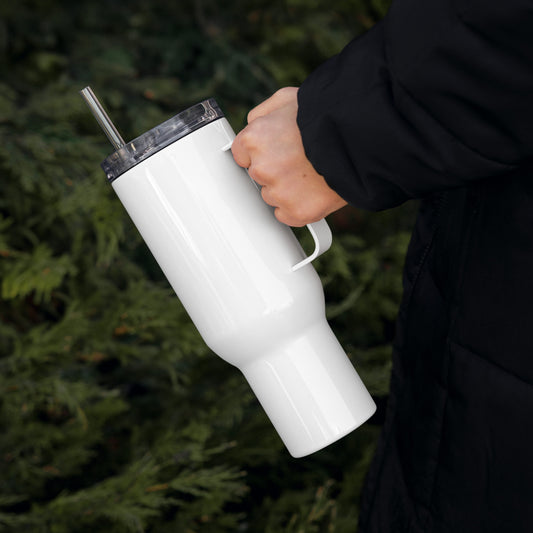 Travel mug with a handle