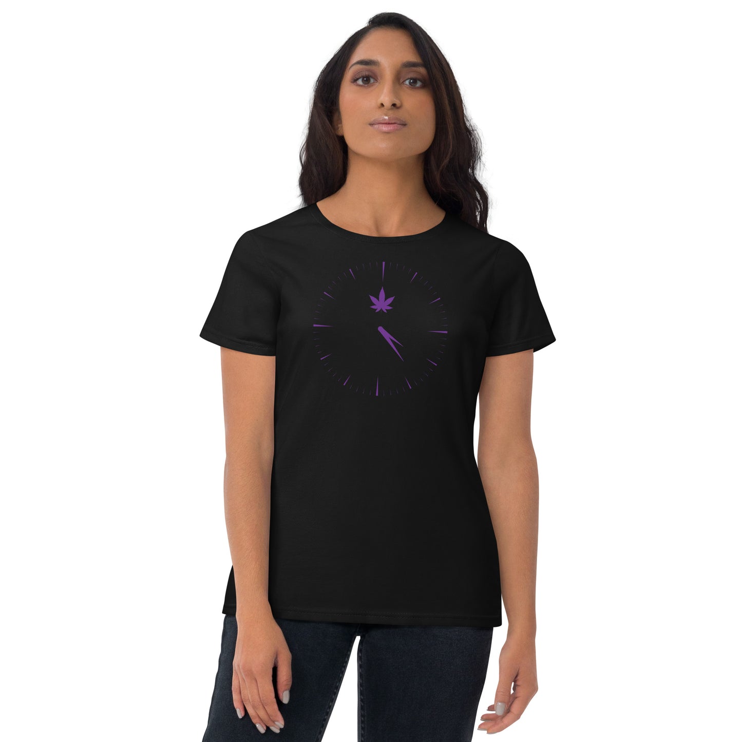 Clock Printed Women's Short Sleeve T-shirt