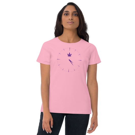 Clock Printed Women's Short Sleeve T-shirt